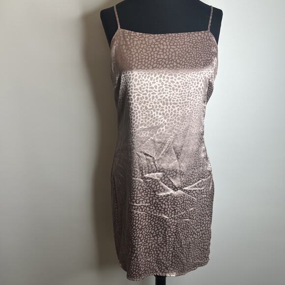 Anthropologie Sophie Rue Slip Dress Size M Pink Animal Print Spaghetti Strap - Picture 2 of 9